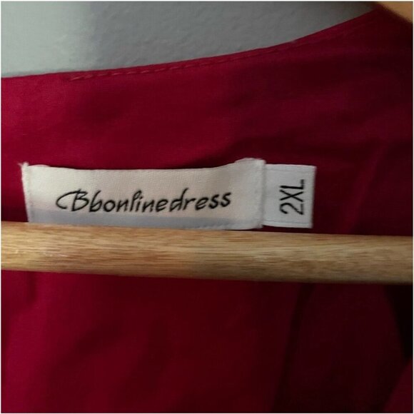 Plus Size Red Cotton Dress Cap Sleeve Casual Comfy Flowy Picnic Lounge XL - Picture 5 of 5